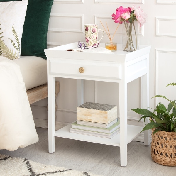 Finch Hampton Side Table with Drawer， White