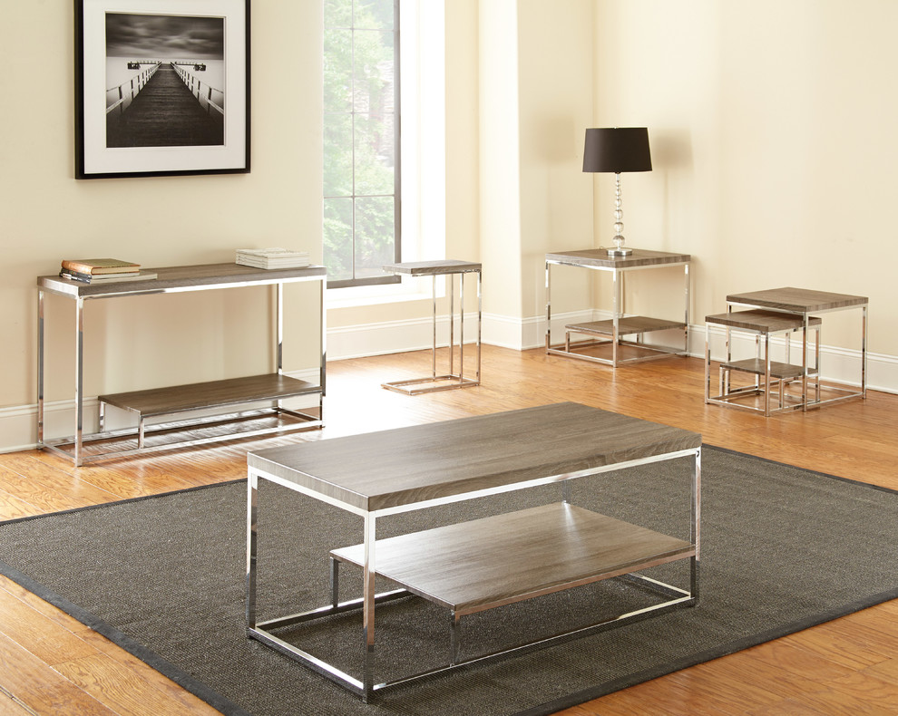 Lucia Chairside End Table  Gray and Brown   Contemporary   Side Tables And End Tables   by Homesquare  Houzz