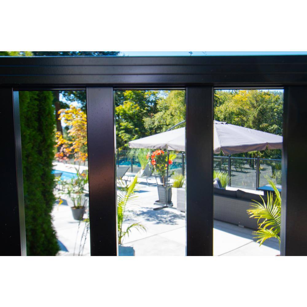 PEAK AquatinePLUS 58 in. x 72 in. x 4 ft. Black Aluminum Pool Fence Rail and Picket Kit 57113