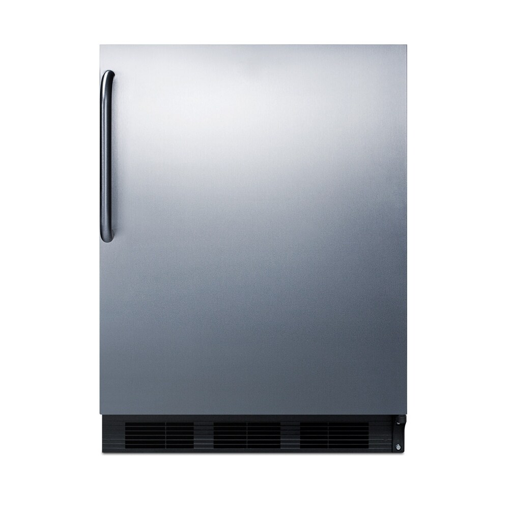 Summit 24 Inch Wide 5.5 Cu. Ft. Compact Refrigerator with Adjustable   Stainless Steel