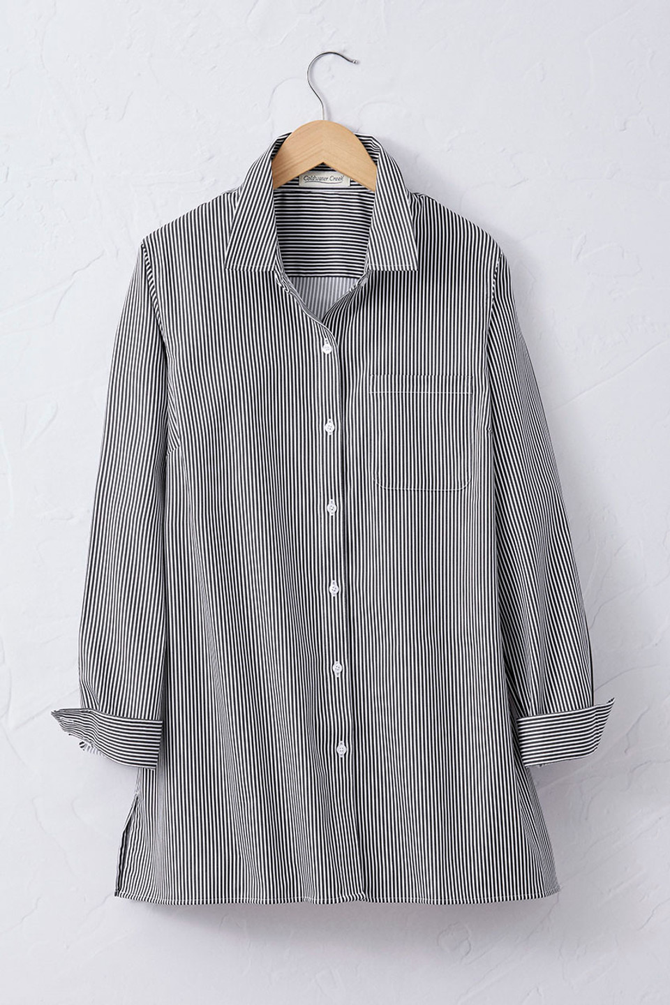 Pinstriped No-Iron Tunic - Coldwater Creek