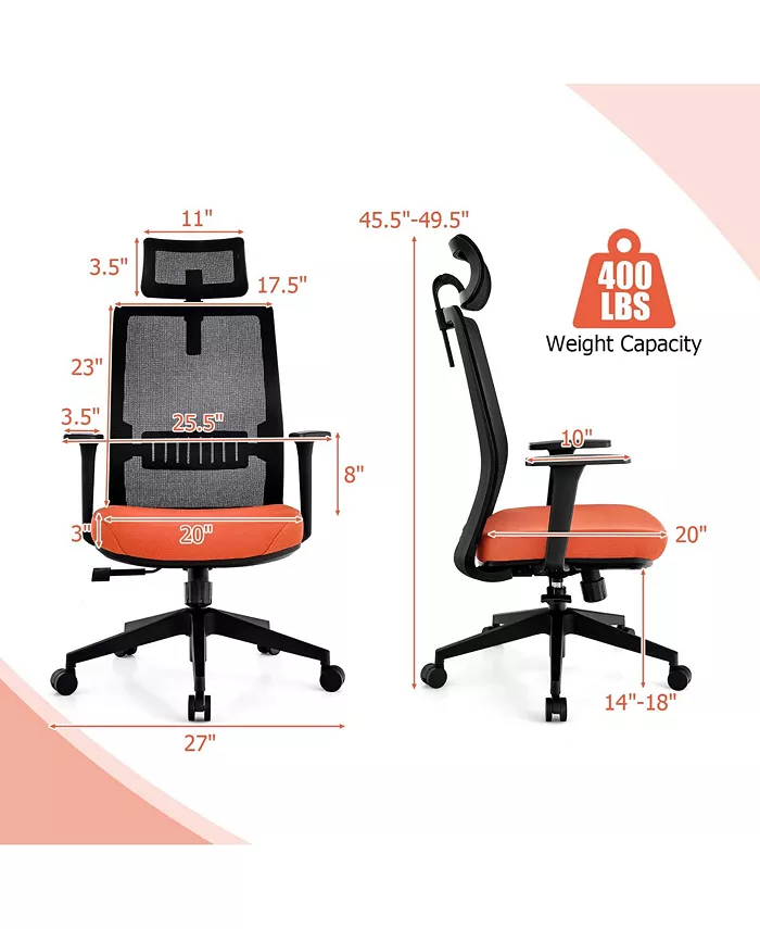 Costway Mesh Office Chair Big Tall Ergonomic Executive Chair Height Adjustable