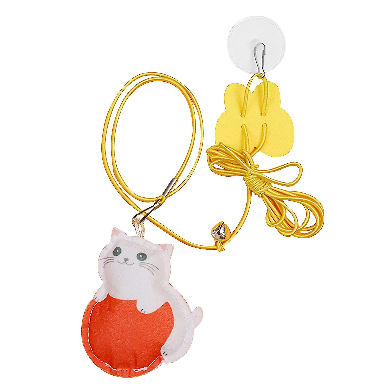 Door Cat Teaser Toy Retractable Replaceable Felt Pendant Elastic Rope Interactive Doorway Kitten Toy Kitten