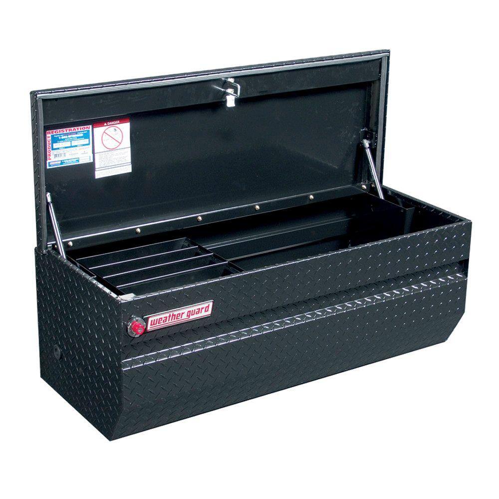 Weather Guard 47 in. Gloss Black Aluminum Full Size Chest Truck Tool Box 674-5-01