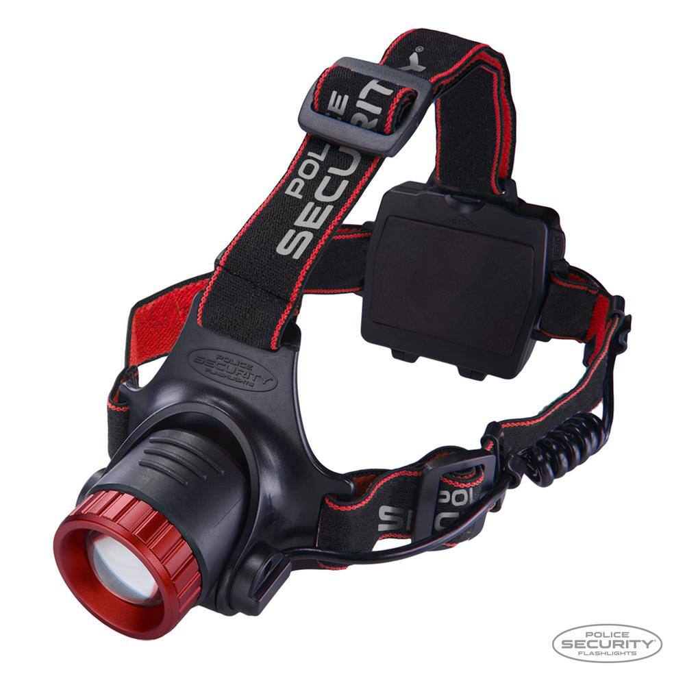 POLICE SECURITY Lookout 1000 Lumens Battery Power Headlamp Focusing Pivoting and 3-Hour Runtime on High 98070