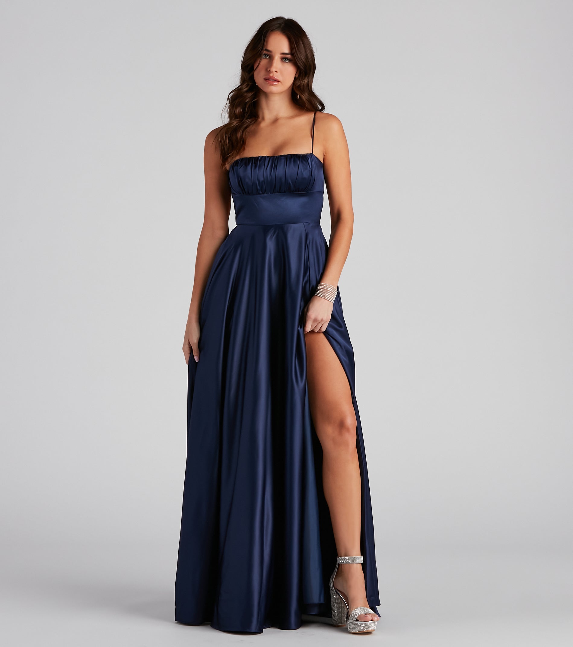 Jenny A-Line Satin Formal Dress