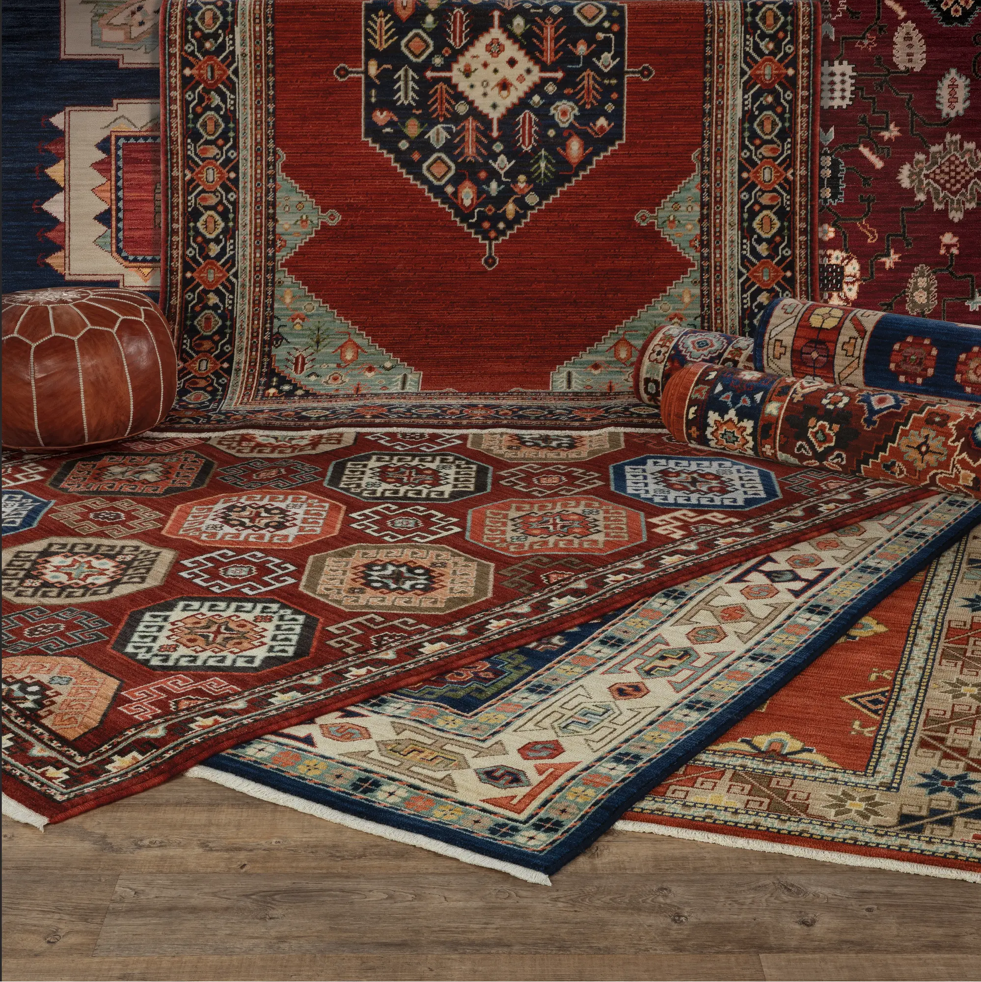 Lilihan 5 x 8 Medium Red and Multi Area Rug