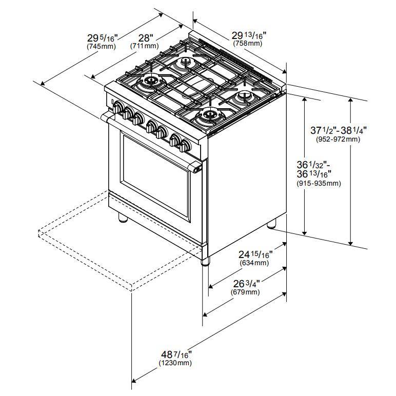 beko 30-inch Freestanding Gas Range with Twin Turbo Convection Technology PRGR34552SS