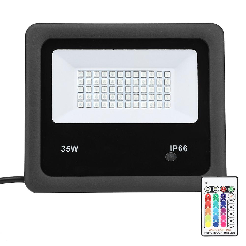 Led Colorful Rgb Remote Control Floodlight Projection Light 35w For Courtyard Lane Ac85-265veu