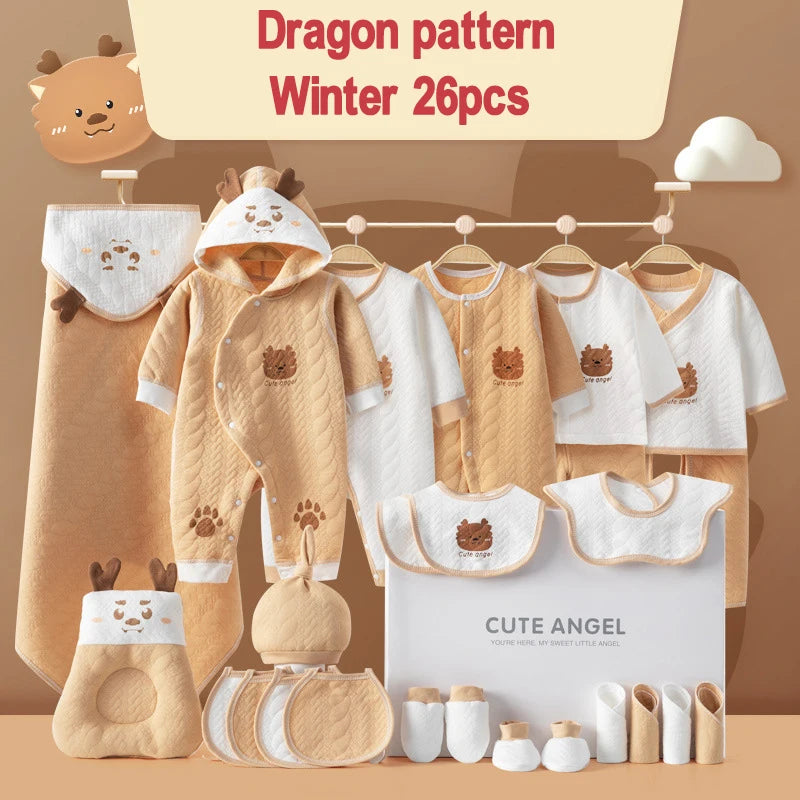 22/24/26 Pieces/0-3Months Newborn Baby Clothing 100% Cotton Kids Clothes Suit Unisex Infant Boys Girls Rabbit Clothing Set