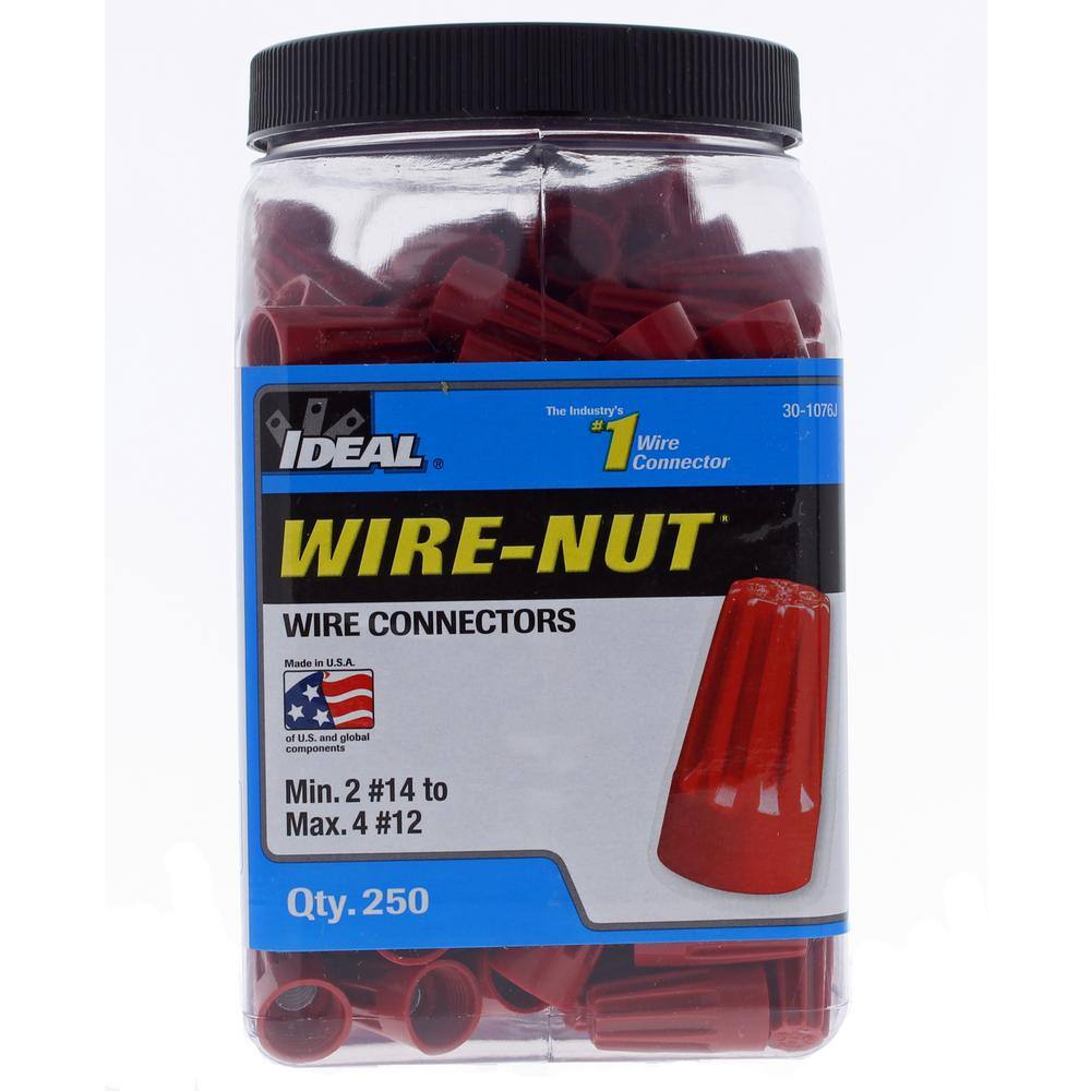 IDEAL 76B Red WIRE-NUT Wire Connectors (250-Pack) 30-1076J