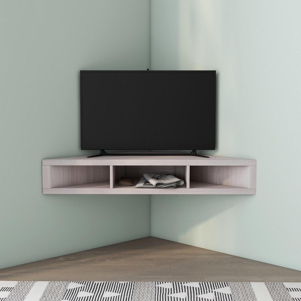 DH BASIC Transitional 46 inch 3 Shelf Corner Floating TV Stand by Denhour