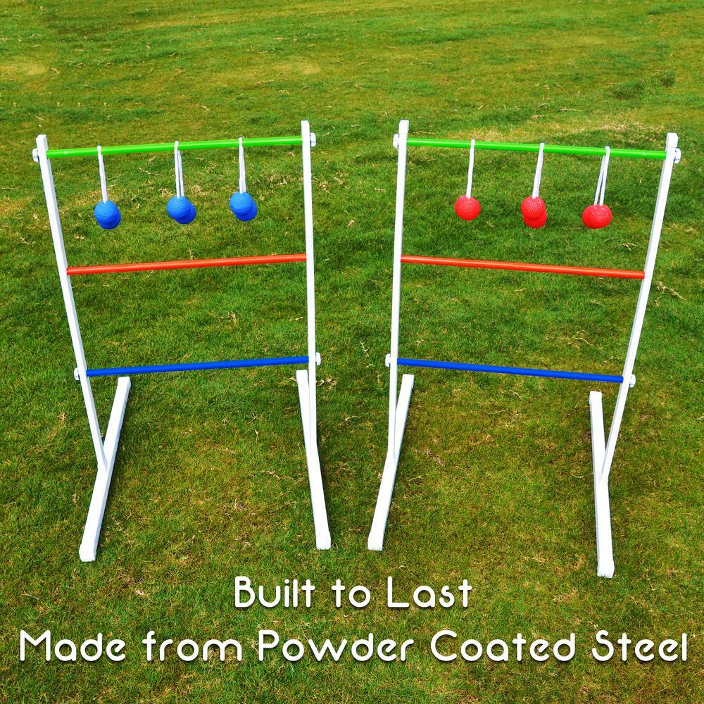 GoSports Premium Foldable Metal Ladder Toss Game Set with 6 Rubber Bolos and Portable Carry Case LT-03