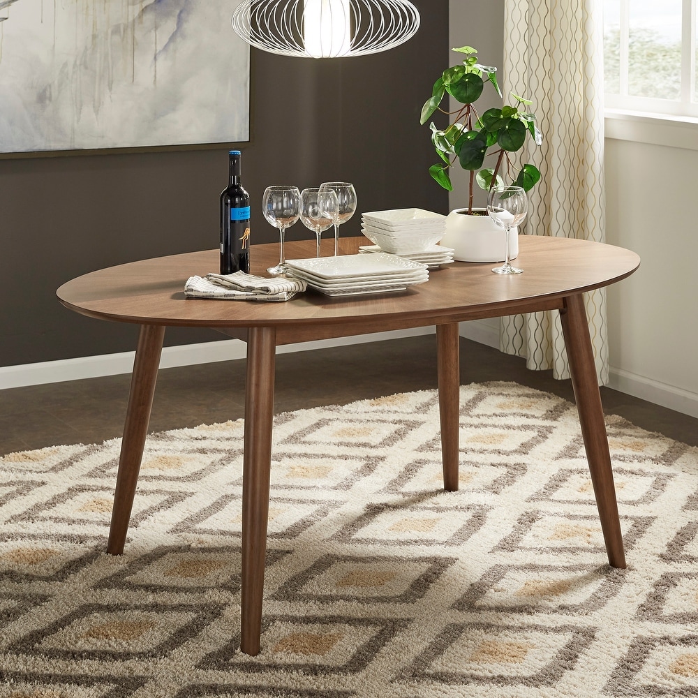 Rondo Mid Century Walnut Oval Dining Table by iNSPIRE Q Modern