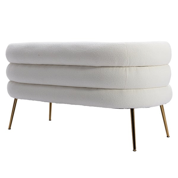 Modern Fabric Accent Chair ， Leisure Sofa with Tufted Back and Golde Metal Legs