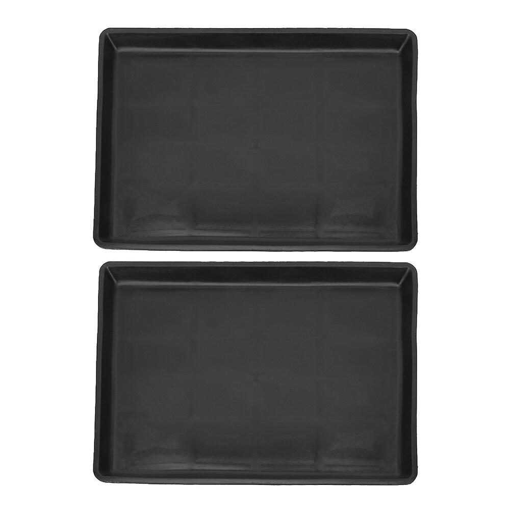 2pcs Pet Poop Trays Pet Toilet Pans Dog Cage Trays Pet Cage Accessories (black)