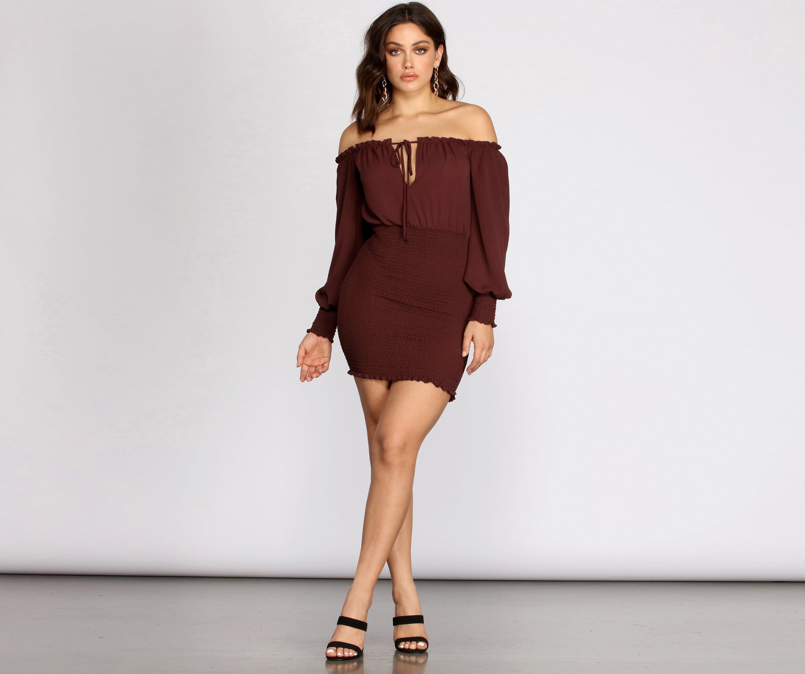 Smock It To Ya Off Shoulder Mini Dress