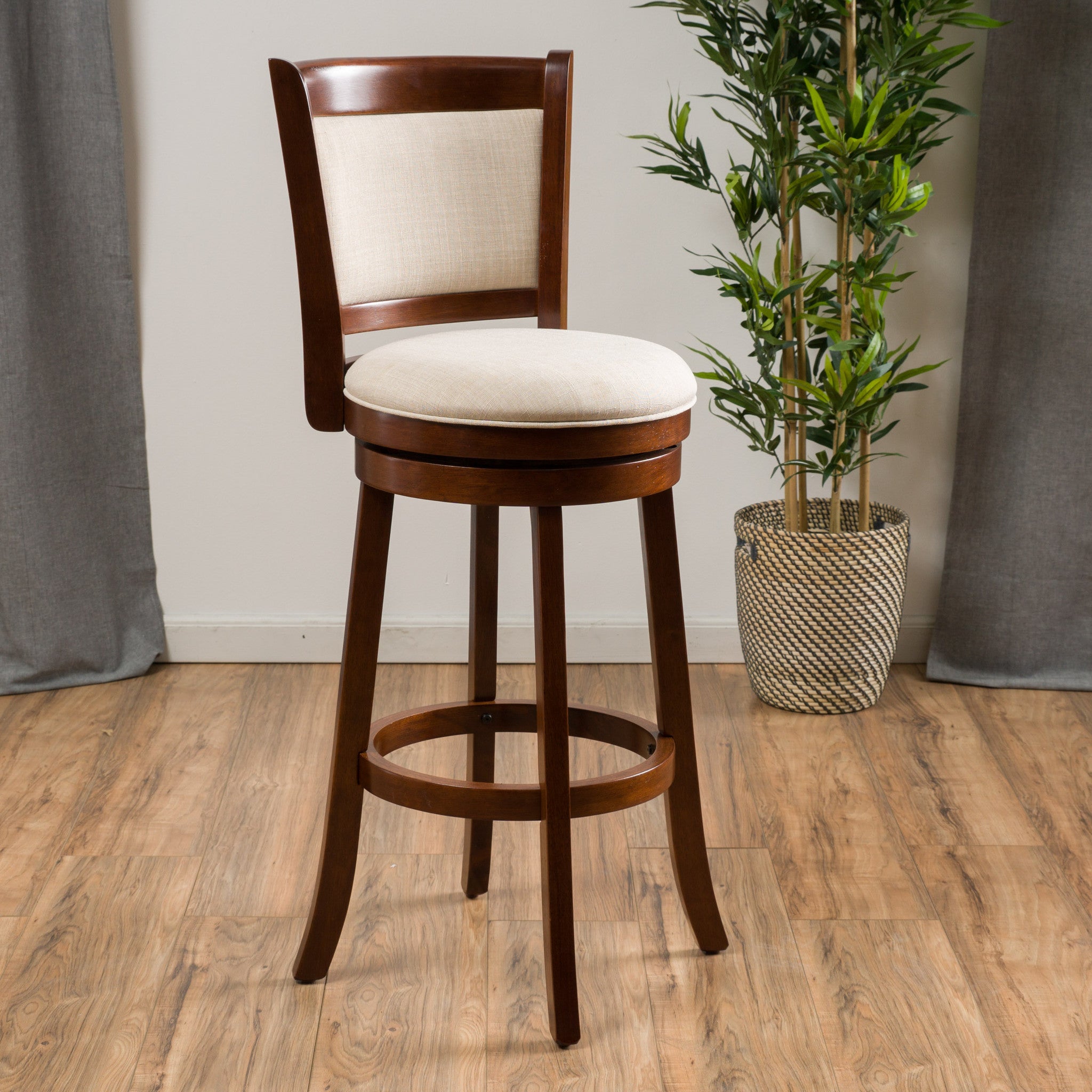 Davis 29-Inch Fabric Swivel Backed Bar Stool