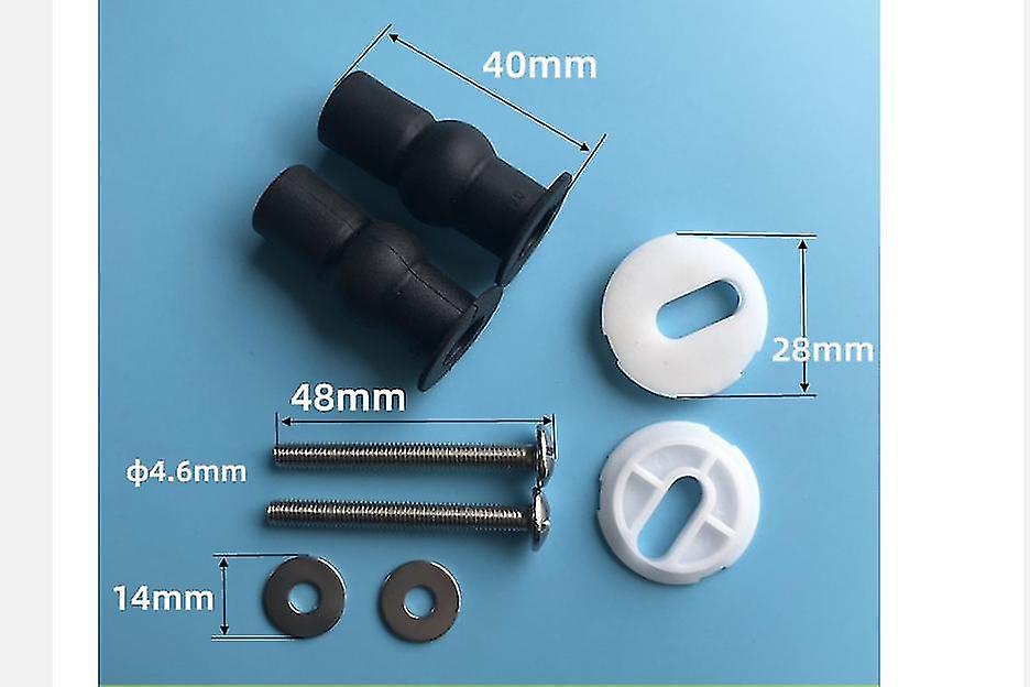 Botao Toilet Seat Fittings，toilet Seat Hinges Screws Toilet Seat Fixings Expanding Rubber Top Nuts Screws(4pcs， Black)