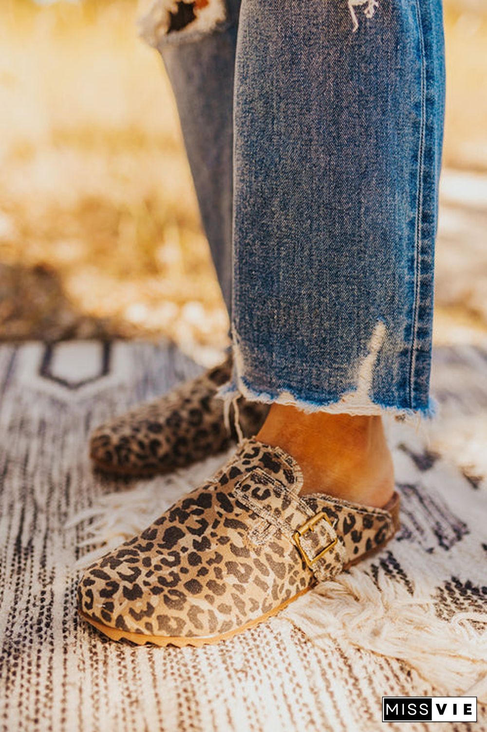 Fringed Serape Slip-On Slipper