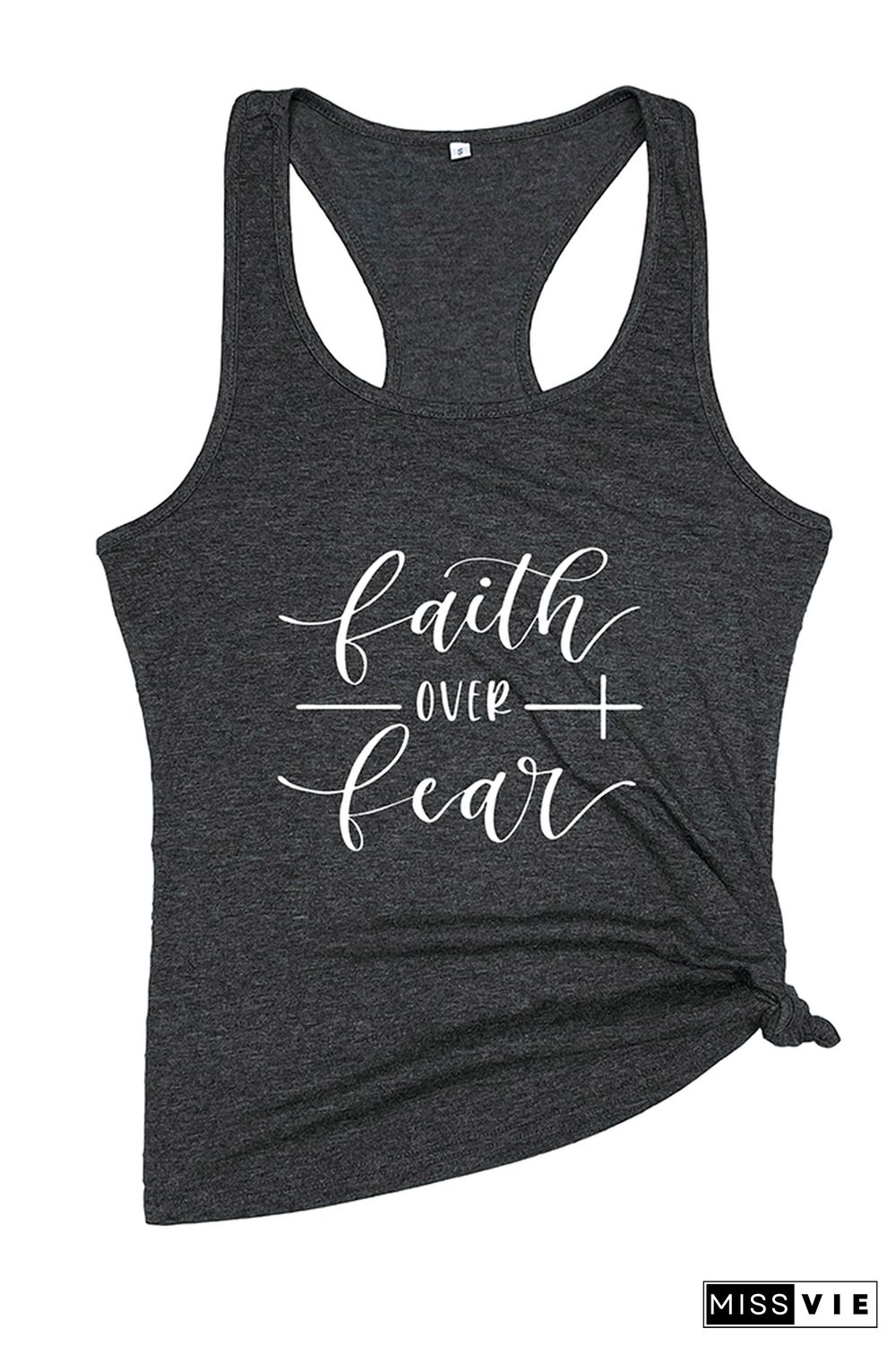 Faith Over Fear Printed Sleeveless Tank Top Wholesale