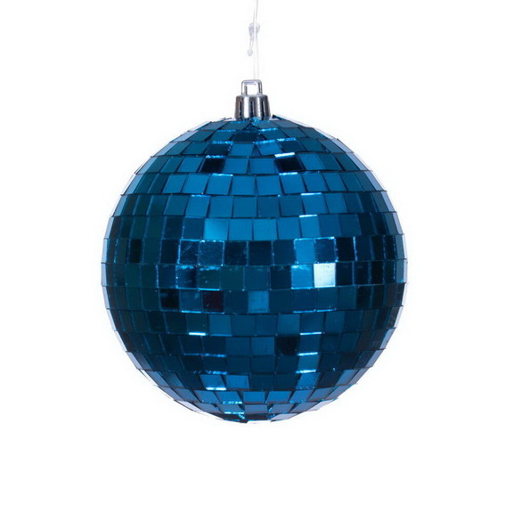 Vickerman 4 Blue Mirror Ball Ornament 6/Bag