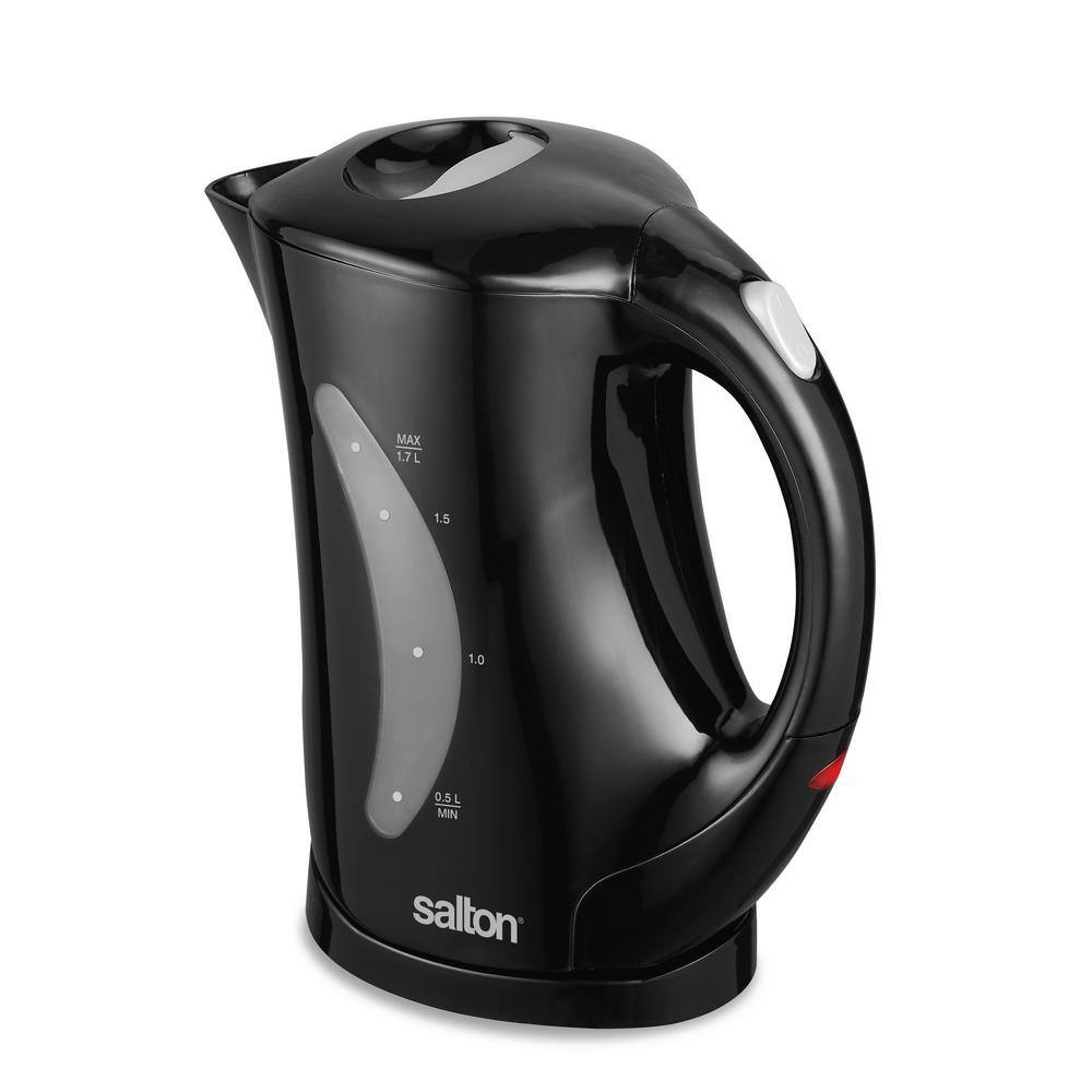 Salton 7-Cup Black Cordless Electric Tea Kettle with Automatic Safety Shut Off 123903