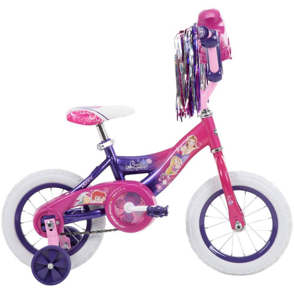 Huffy 12 in. Disney Princess Hot PinkIndigo Girls' Bike with Bubble-Maker 22450