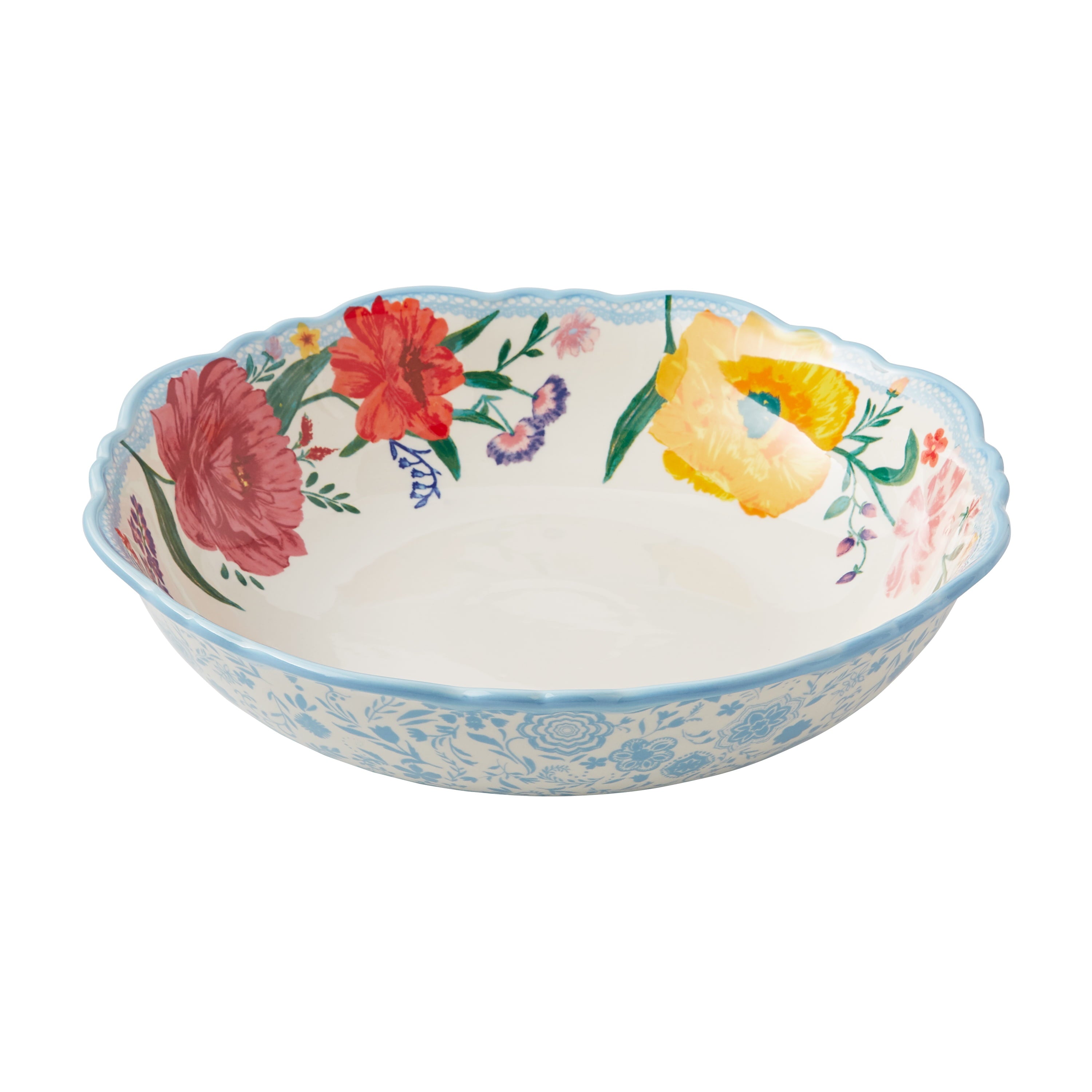 The Pioneer Woman Brilliant Blooms Stoneware Serve Bowl