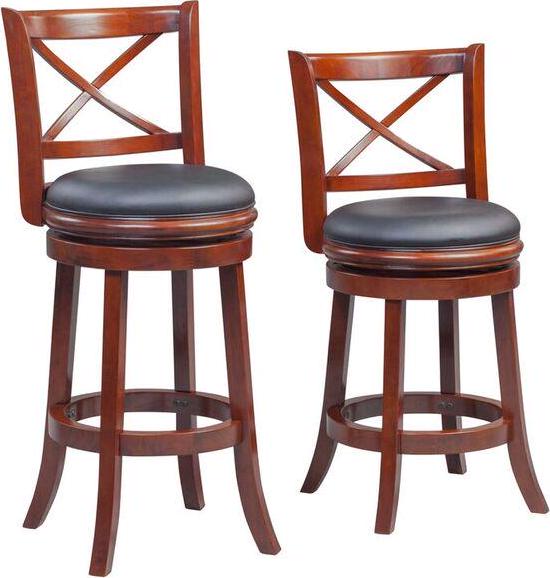 Boraam Georgia 24 Swivel Counter Stool， Light Cherry