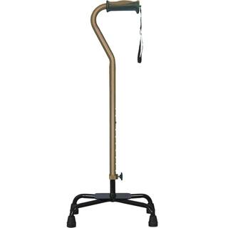 Hugo Mobility Adjustable Quad Cane for Right or Left Hand Use Large Base Cocoa 731-842