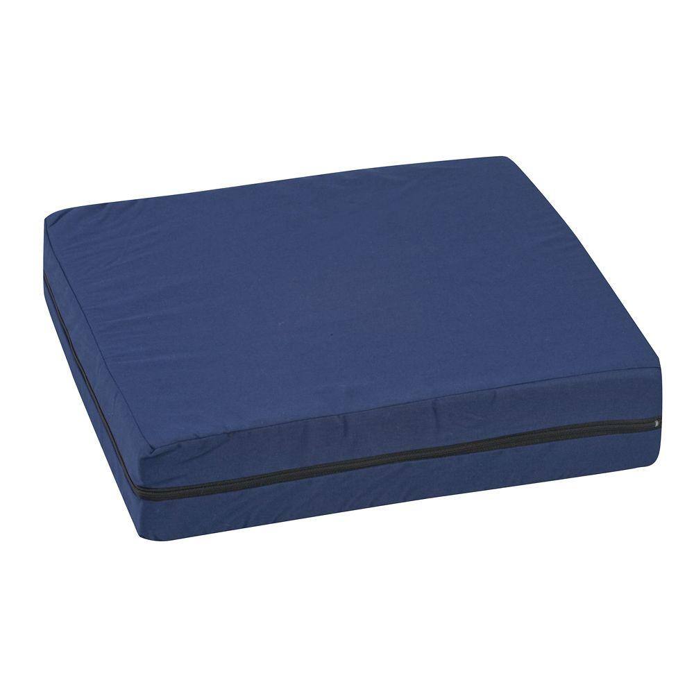 MABIS Standard Polyfoam 16 in. x 18 in. x 4 in. Wheelchair Cushion in Navy 513-7602-2400