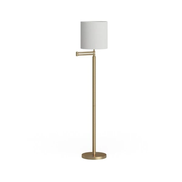 Moby Swing Arm Floor Lamp with Drum Shade