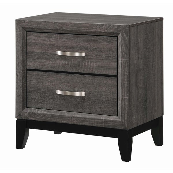 Coaster Furniture Watson Grey Oak and Black 2-drawer Nightstand - - 25859769