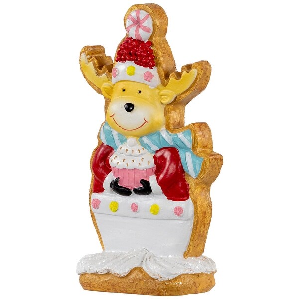 Gingerbread Reindeer with Cupcake Christmas Figurine