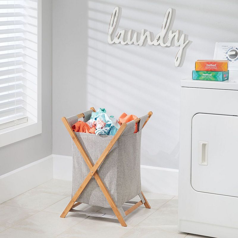 mDesign Laundry Hamper， Portable/Collapsible Fabric Bag