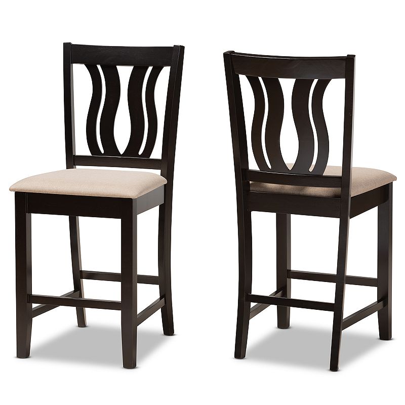 Baxton Studio Fenton Counter Stool 2-piece Set