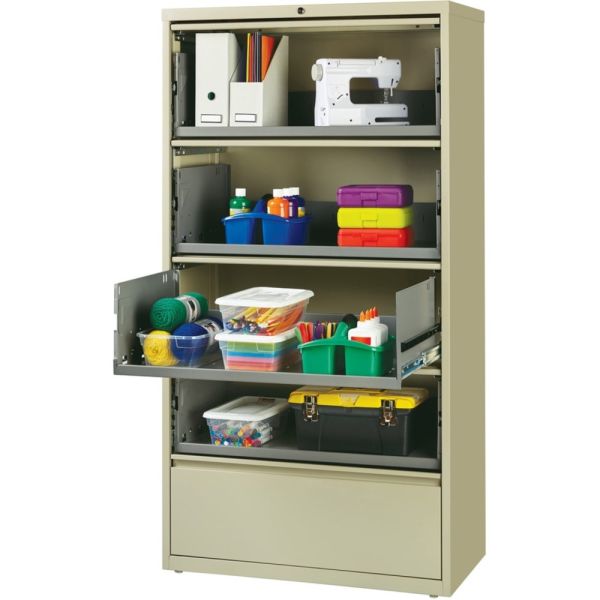 Lorell 5 Drawer Lateral File Cabinet， Letter/Legal/A4， 36