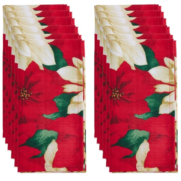 Poinsettia Cloth Dinner Napkins (Set of 12)