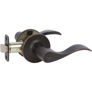 DELANEY HARDWARE Callan Bennett Edged Oil Rubbed Bronze Keyed Entry Door Handle BN5107R