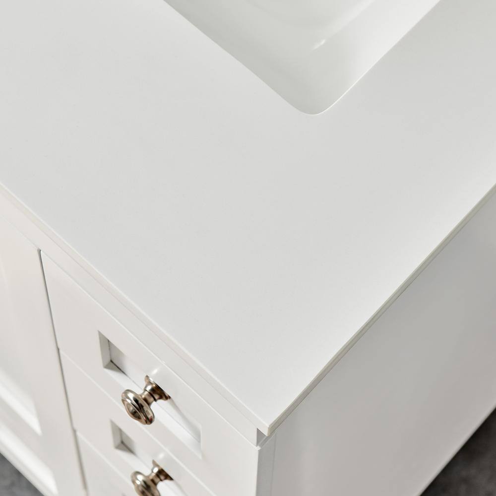 Eviva Acclaim 24 in. W x 22 in. D x 34 in. H Bath Vanity in White with White Quartz Top with White Sink EVVN69-24WH