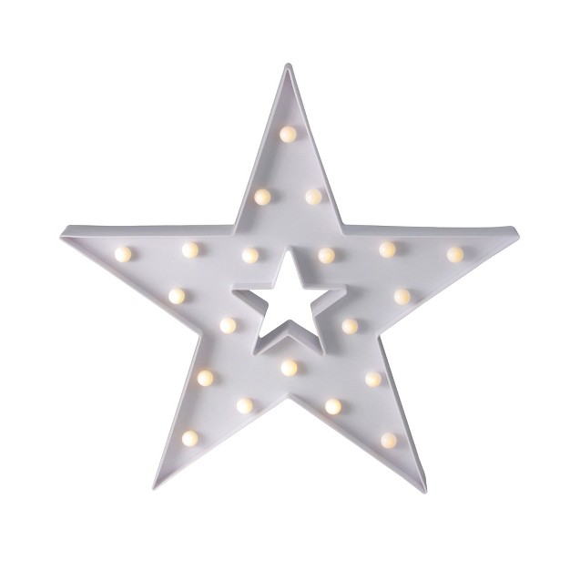 Battery Operated Led Lighted Christmas Star Marquee Sign Warm White