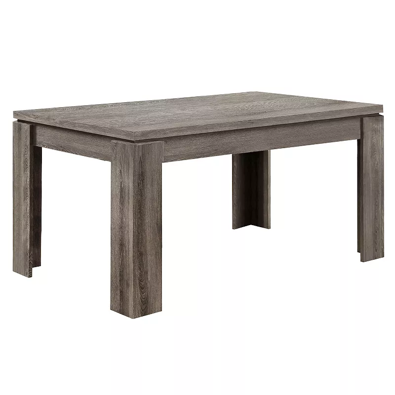 59 Gray and Brown Contemporary Rectangular Dining Table