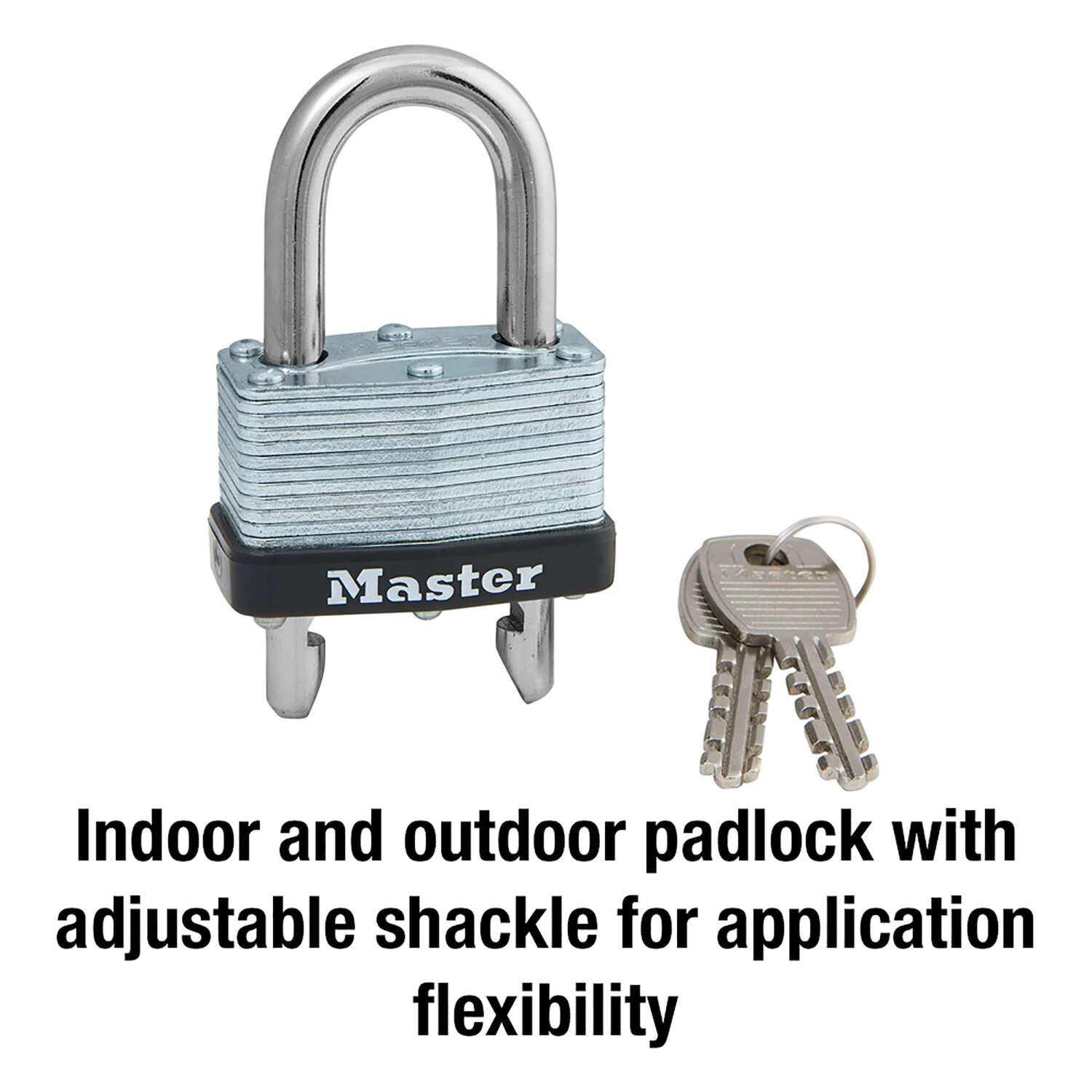 Master Lock 1-3/32 in. H X 1-1/32 in. W X 1-3/4 in. L Laminated Steel Warded Locking Padlock