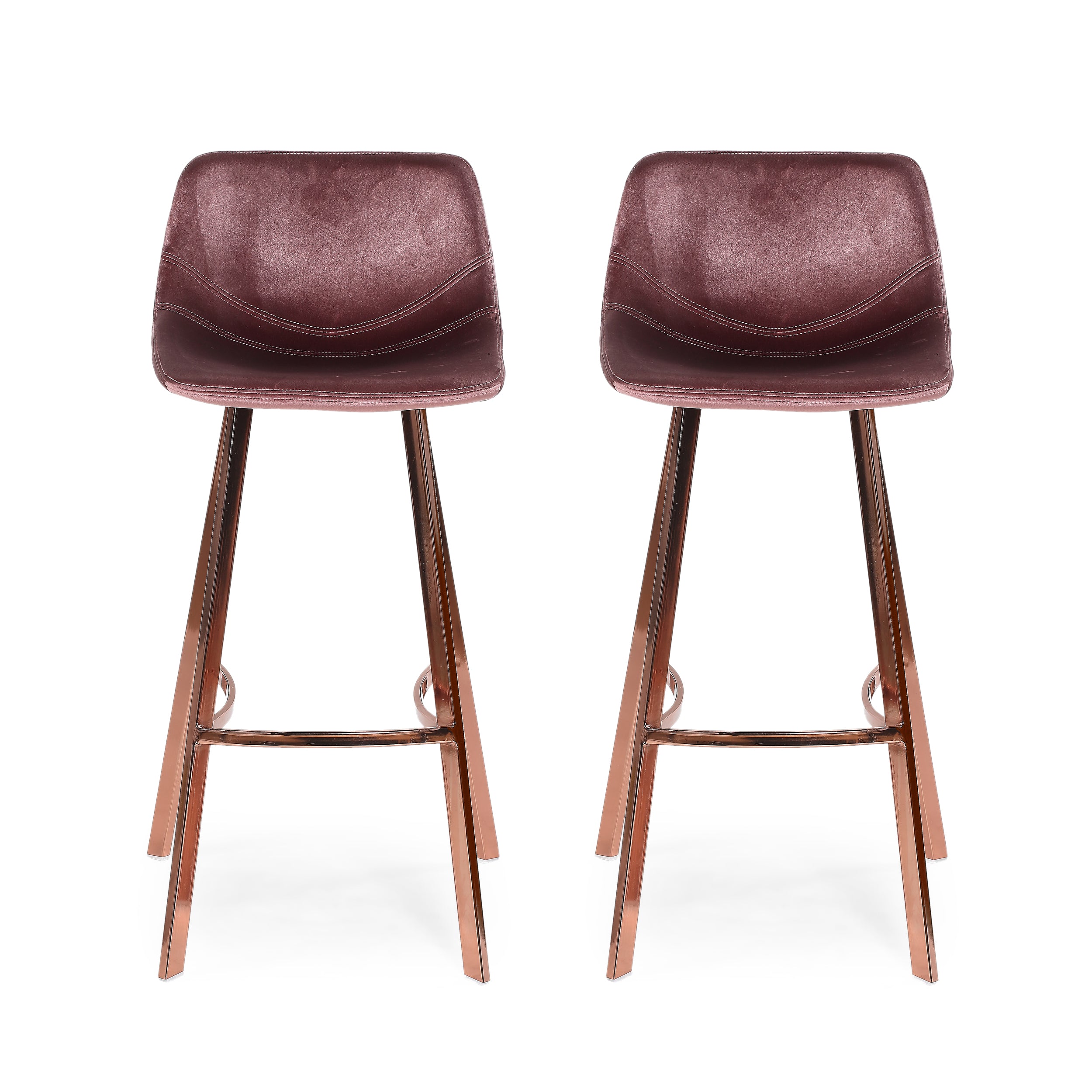 Rubani Modern Glam Velvet Bar Stool (Set of 2)