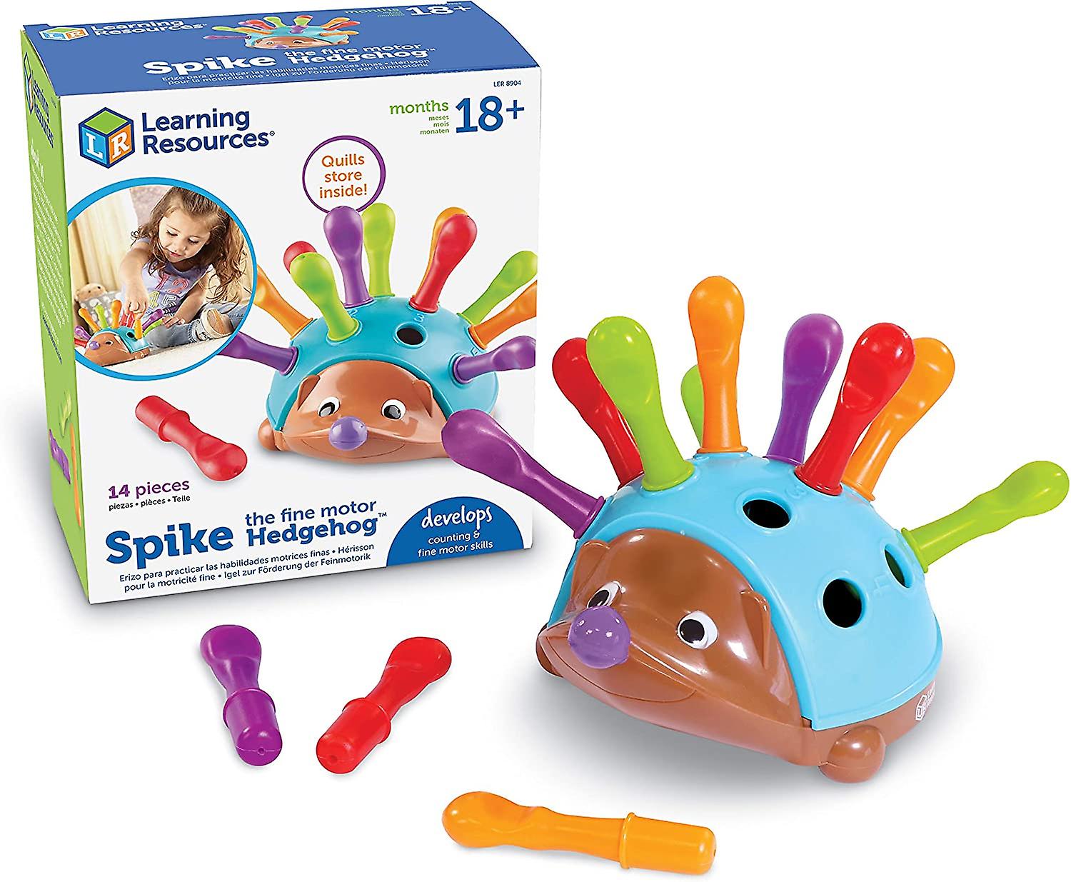 Spike The Fine Motor Hedgehog - 14 Pieces， Ages 18+ Months Toddler Learning Toys， Fine Motor And Sensory Toys， Educational Toys For Toddlers， Montesso