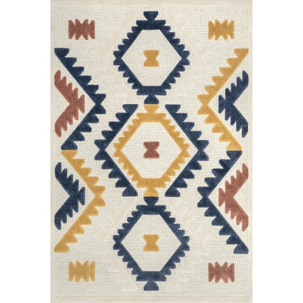 Nuloom Valen Raised Geometric Indoor outdoor Patio Area Rug