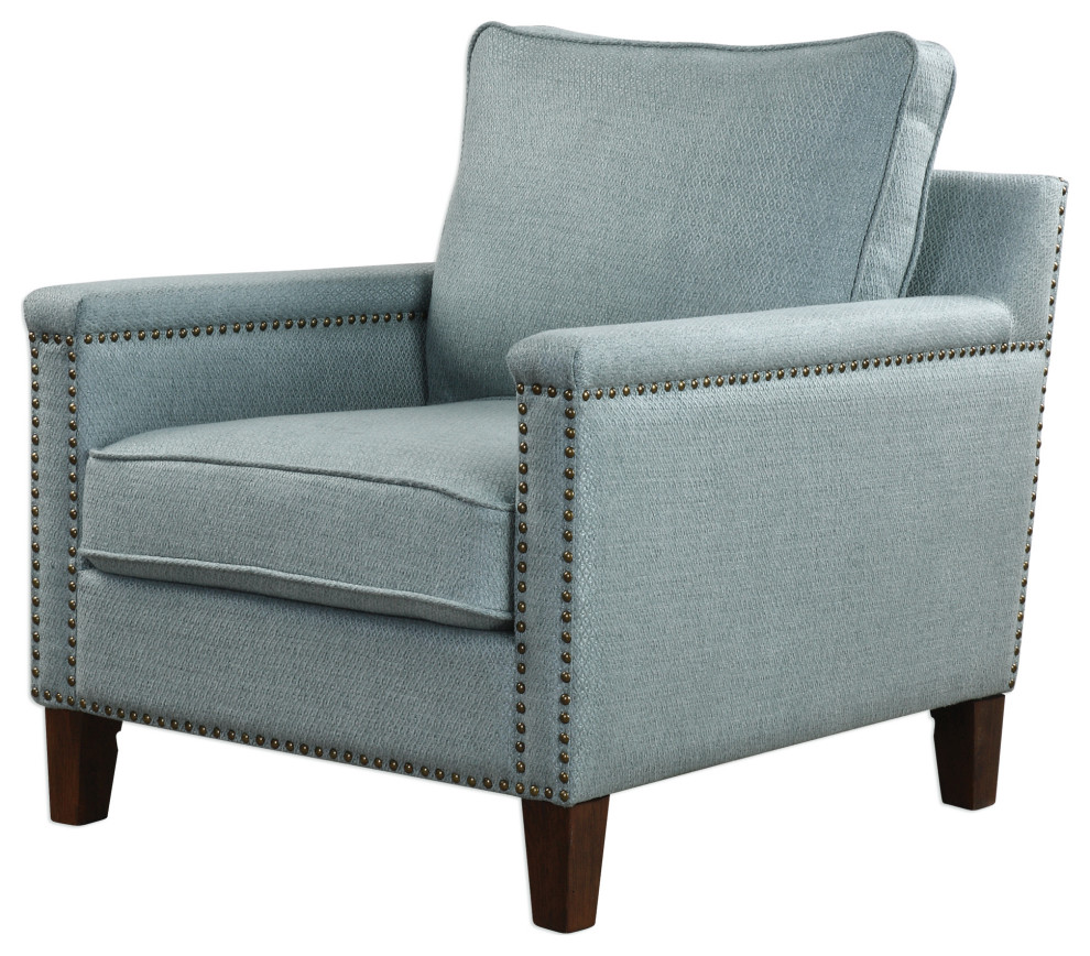 Uttermost Charlotta Sea Mist Accent Chair   Transitional   Armchairs And Accent Chairs   by HedgeApple  Houzz