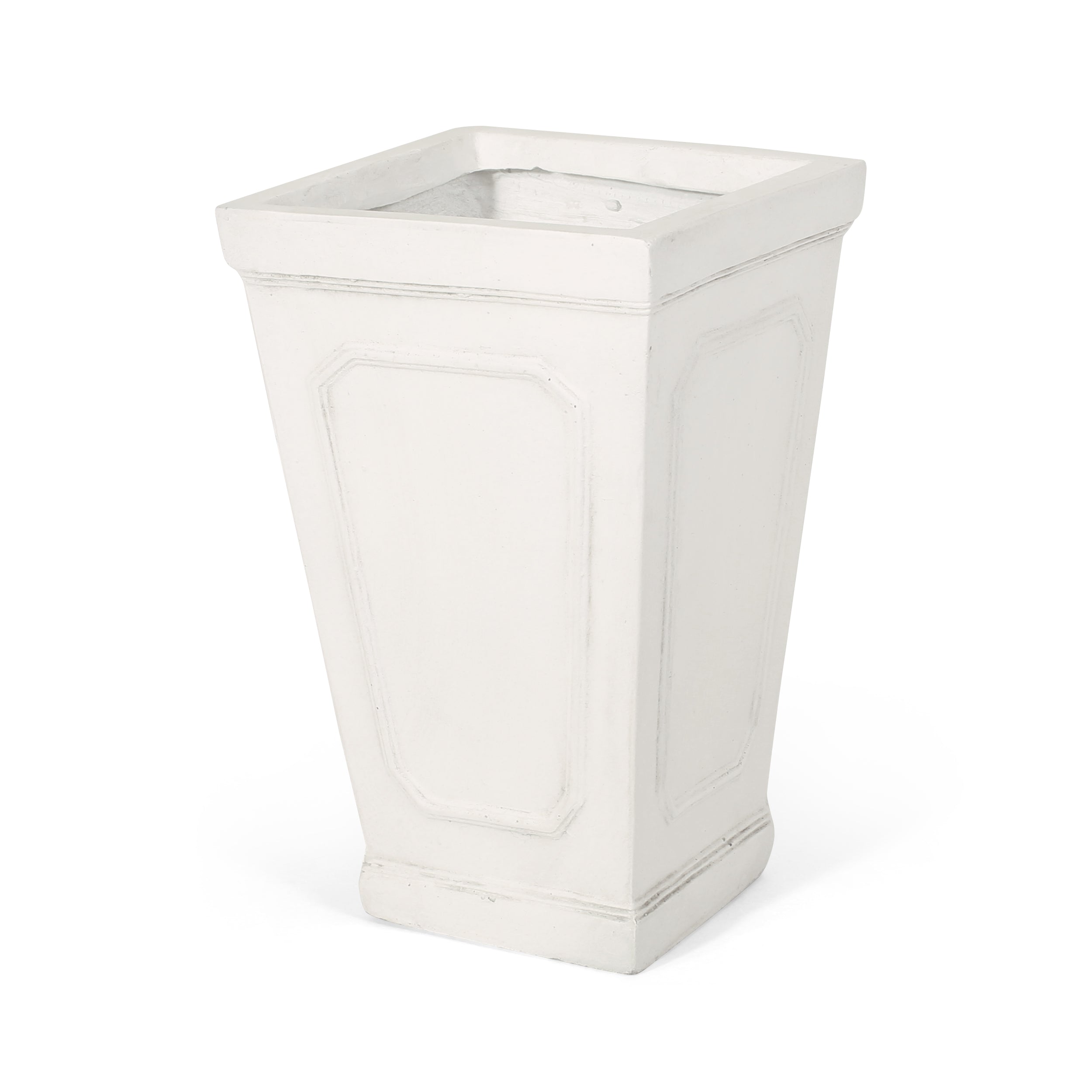 Greg Outdoor Cast Stone Tapered Planter