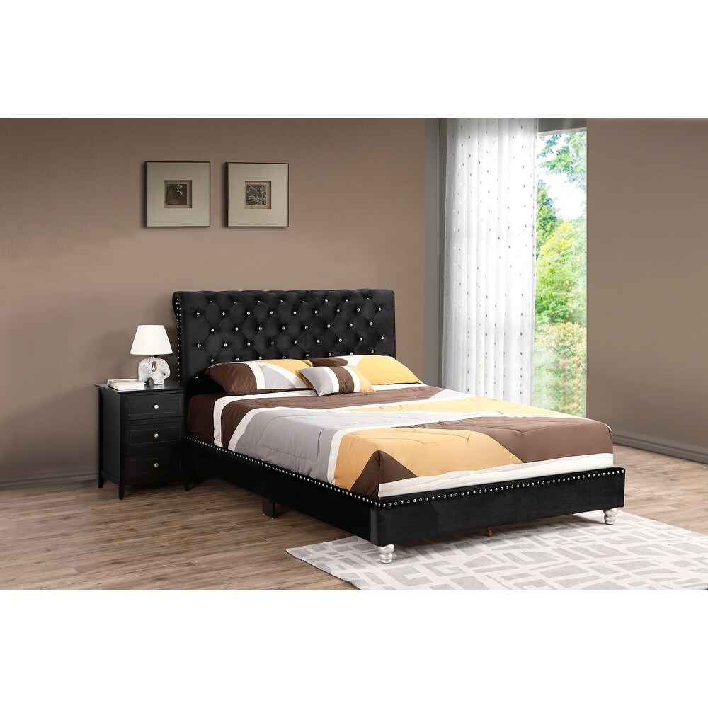 Maxx Tufted Upholstered Full Panel Bed